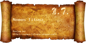 Nemes Titusz névjegykártya